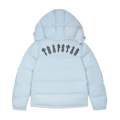 Trapstar Irongate Detachable Hood Puffer Coat Jacket Ice Blue