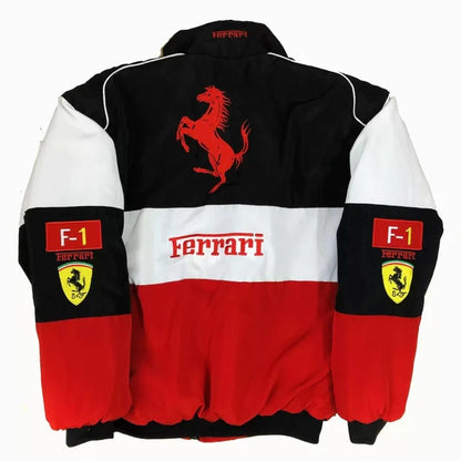 F1 VINTAGE FERRARl JACKET WHITE RED