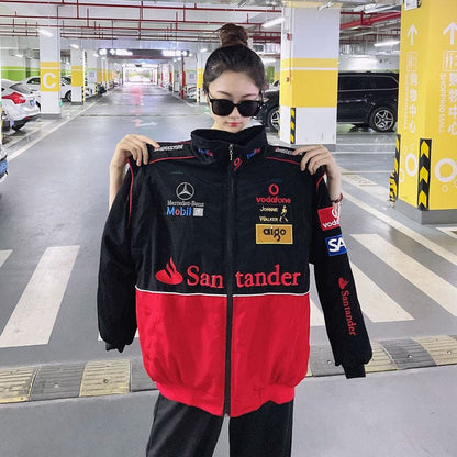 F1 VINTAGE MERCEDS BENZ JACKET RED BLACK