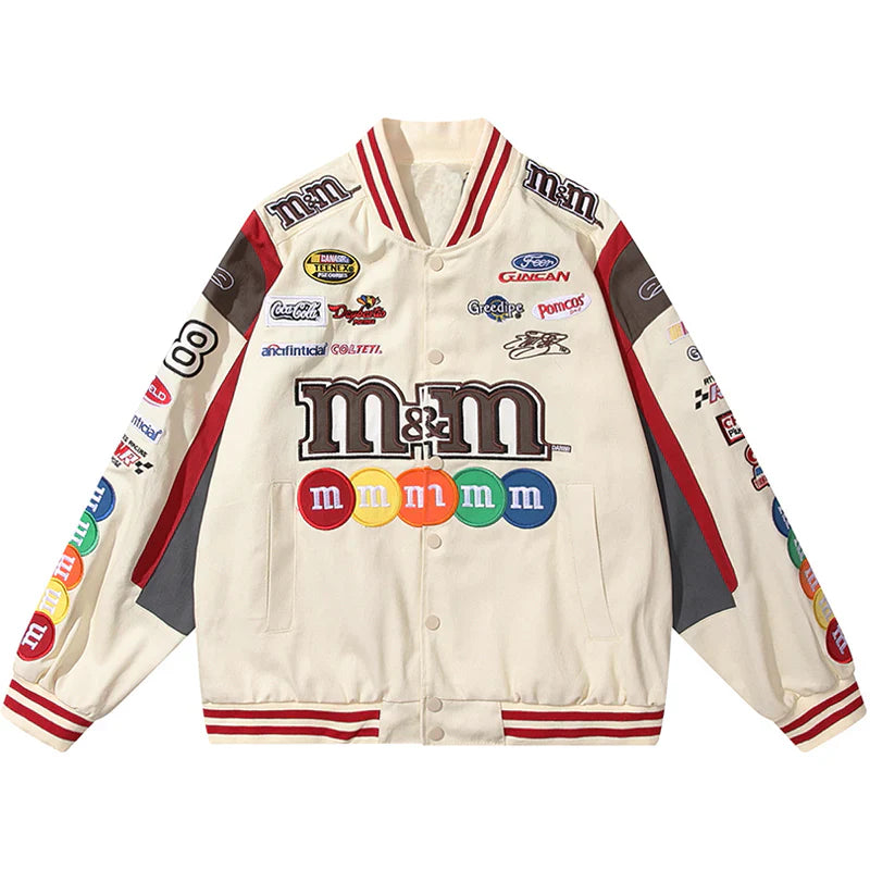 M&M NASCAR RACING JACKET WHITE