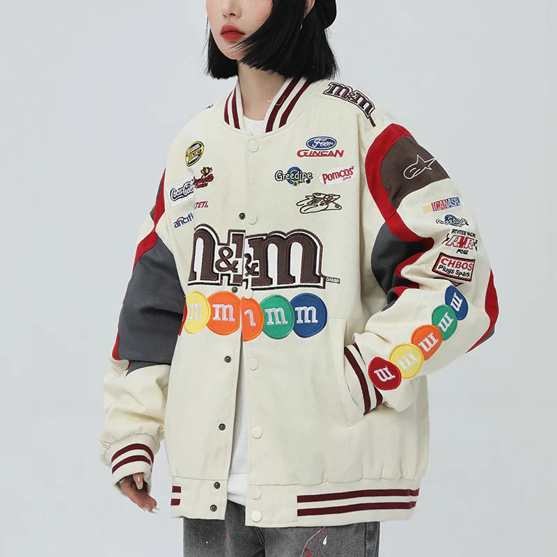 M&M NASCAR RACING JACKET WHITE