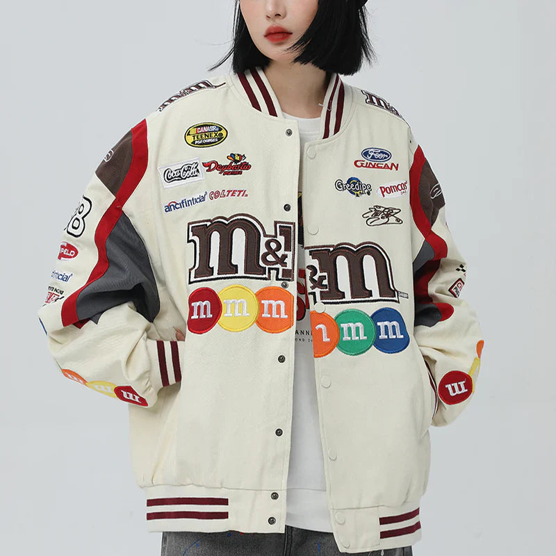 M&M NASCAR RACING JACKET WHITE