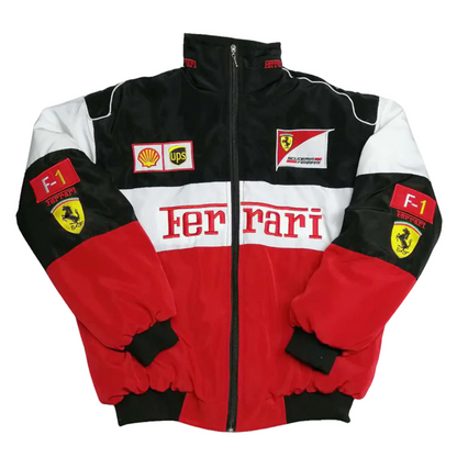 F1 VINTAGE FERRARl JACKET WHITE RED