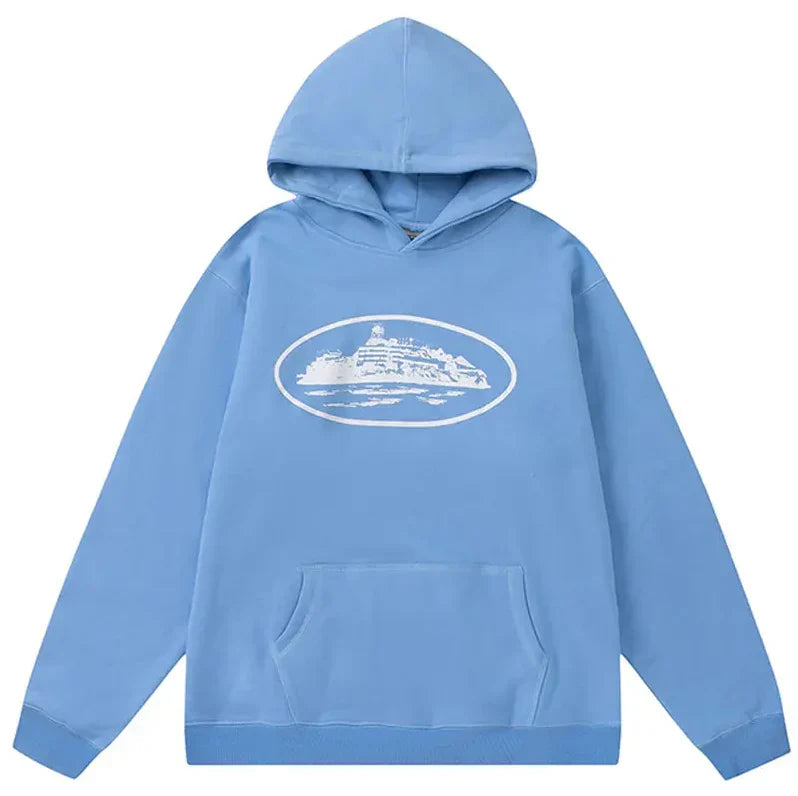 Corteiz Alcatraz Baby Blue Hoodie