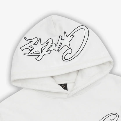 Corteiz C-Star Appliqué Hoodie- White