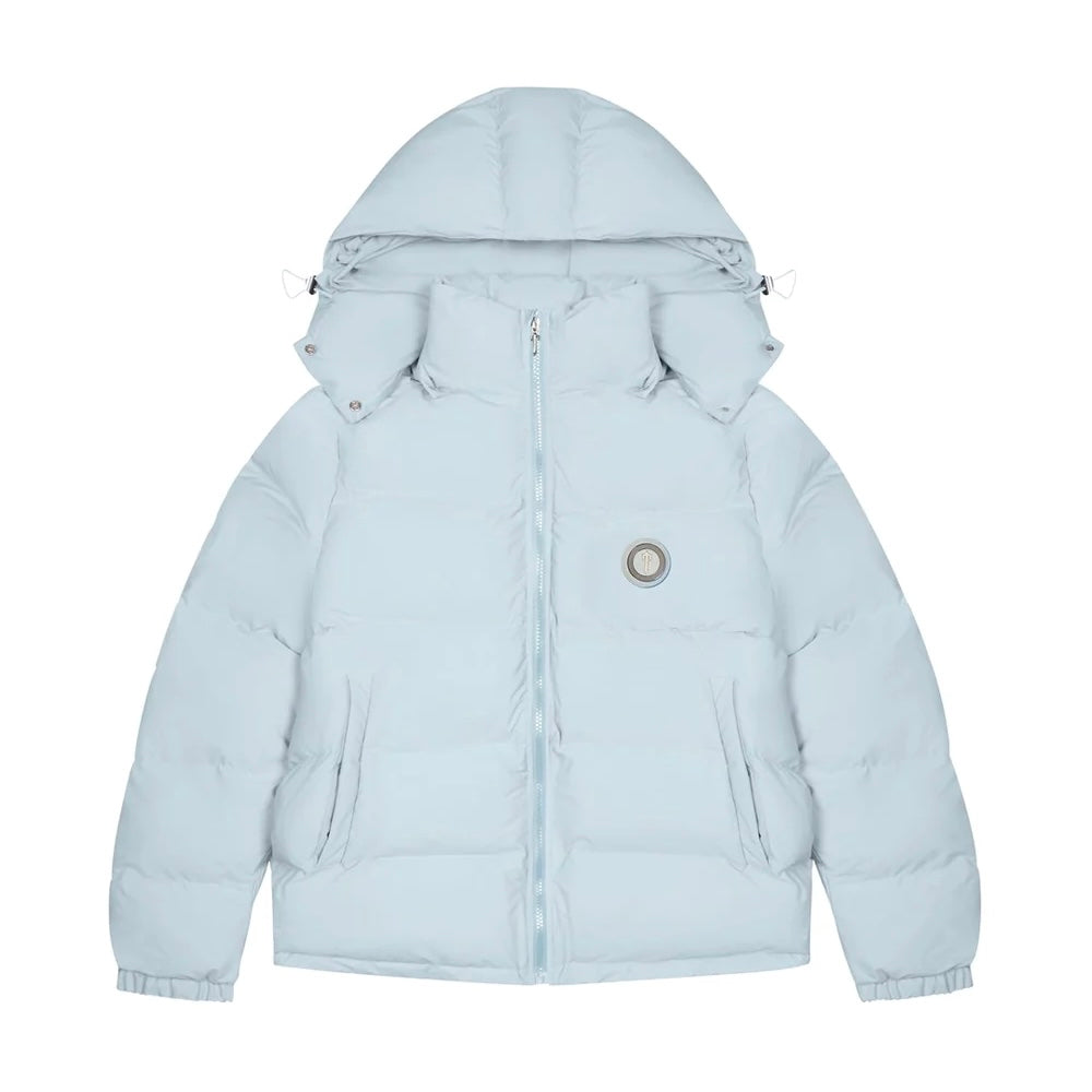 Trapstar Irongate Detachable Hood Puffer Coat Jacket Ice Blue