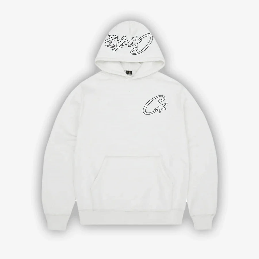 Corteiz C-Star Appliqué Hoodie- White