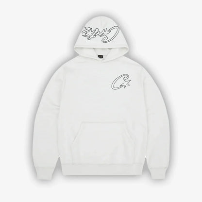 Corteiz C-Star Appliqué Hoodie- White