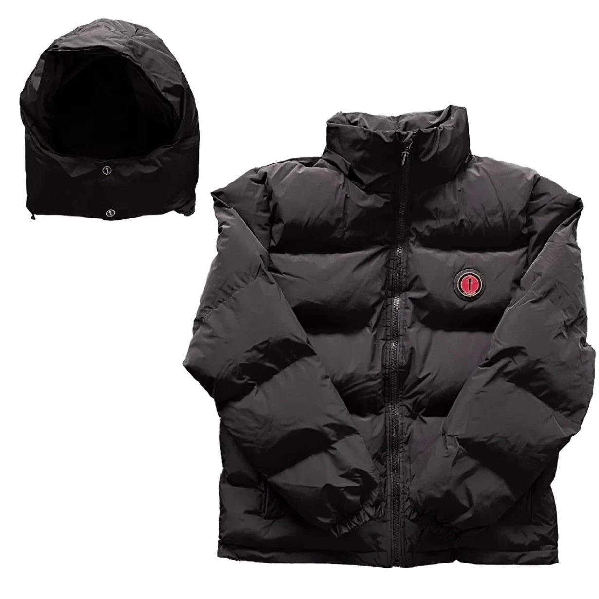 Trapstar Irongate Puffer Jacket Red/Black Detachable hood