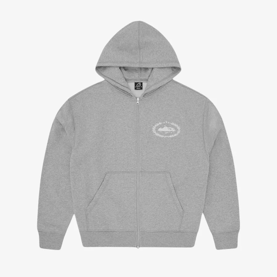 Corteiz Superior Royale Zip Hoodie- Grey