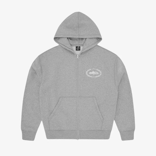 Corteiz Superior Royale Zip Hoodie- Grey