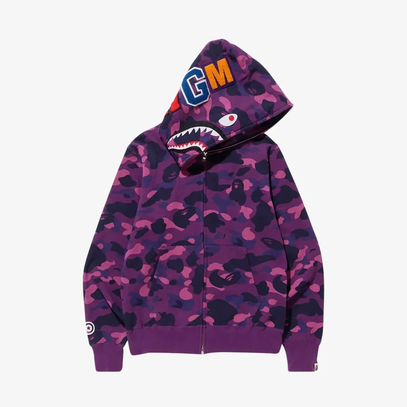 BAPE Purple Camo Shark Hoodie