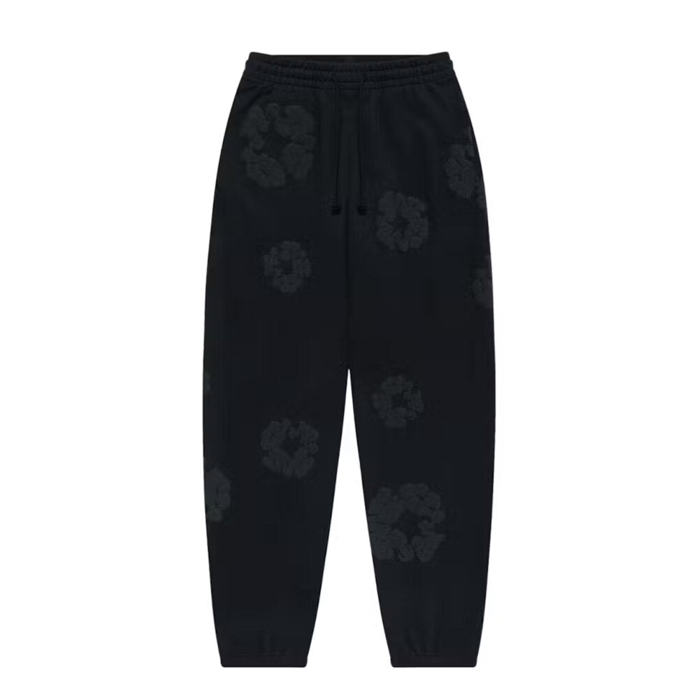 Denim Tears Cotton Wreath Sweatpants Black Monochrome