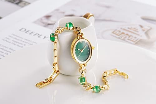 Elegant jade wristwatch for women