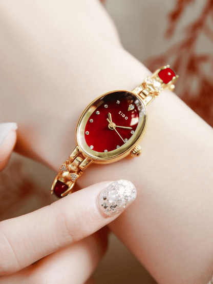 Elegant jade wristwatch for women