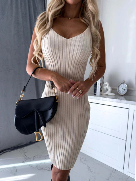 Sleeveless dress with free sweater