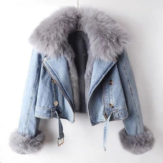 Eliza | Elegance Denim & Fur Jacket