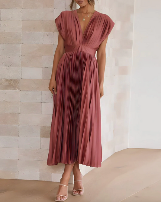 Elena - sleeveless pleated midi dress