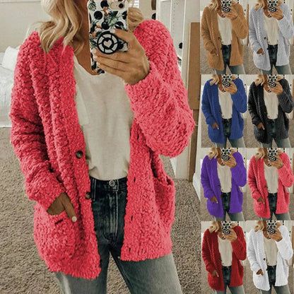 Autumn And Winter Plus Size Cardigan Casual Velvet Short Jacket