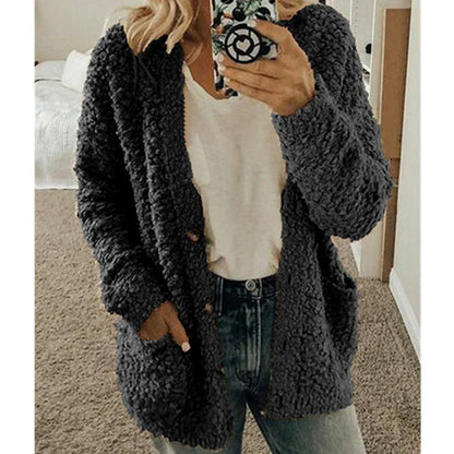 Autumn And Winter Plus Size Cardigan Casual Velvet Short Jacket