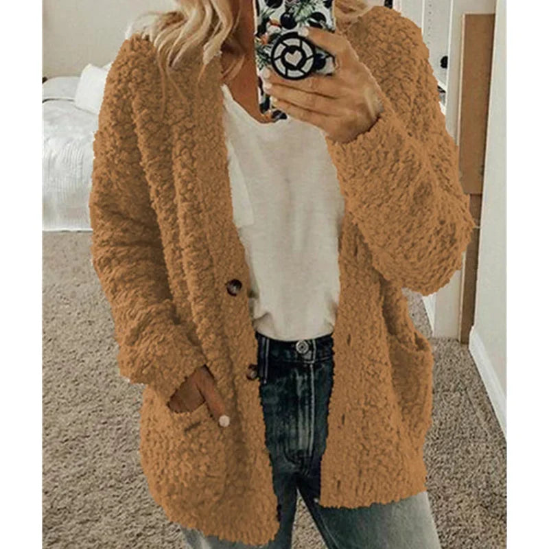 Autumn And Winter Plus Size Cardigan Casual Velvet Short Jacket