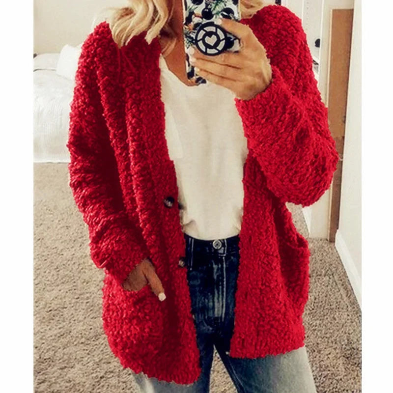 Autumn And Winter Plus Size Cardigan Casual Velvet Short Jacket