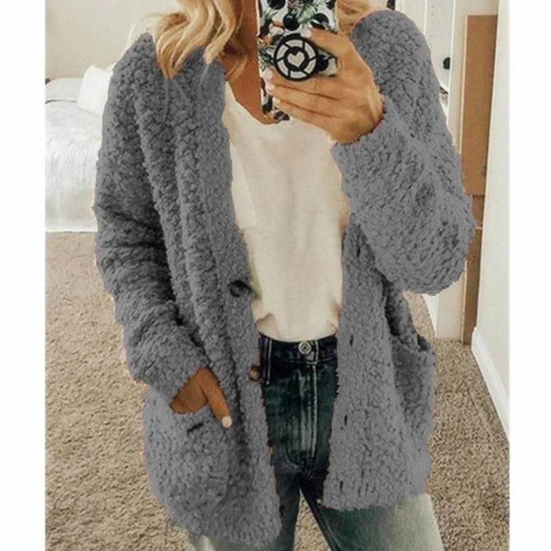 Autumn And Winter Plus Size Cardigan Casual Velvet Short Jacket