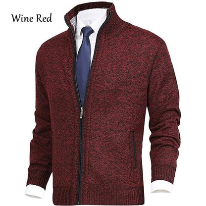 Solid Men's Color™ Stand Collar Fashionable Open Cardigan