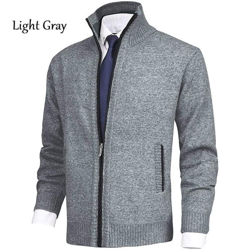 Solid Men's Color™ Stand Collar Fashionable Open Cardigan